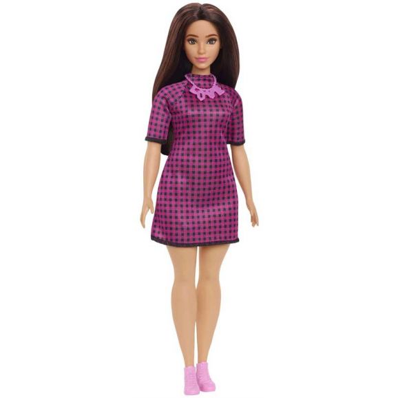 Barbiedocka Curvy Fashionista Pink Checkers