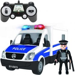 Radiostyrd Polisbil Mercedes med figur leksak 1:18