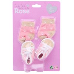 Skor och sockar till dockor Baby Rose 40 cm