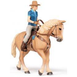 Papo Quarterhäst med cowboy tjej