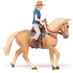 Papo Quarterhäst med cowboy tjej