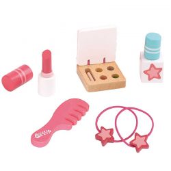 Sminkväska leksak med tillbehör i trä 10 delar Tooky Toy