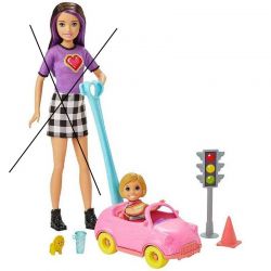 Barbie Skipper Babysitters Flicka med Bil och Tillbehör