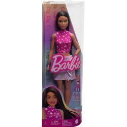 Barbiedocka Fashionistas With Black Straight Hair & Iridescent Skirt