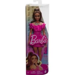 Barbie Fashionistas Docka With Brown Wavy Hair & Pink Dress, 65th Anniversary Nr 217 HRH15