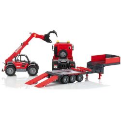 Bruder Lastbil MAN TGA Trailer och Manitou Lastare 02774