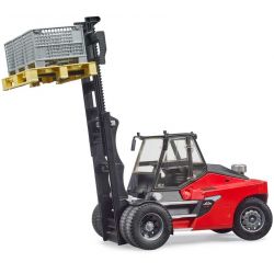 Bruder Linde HT160 Truck Staplare med pall och korgar 02513
