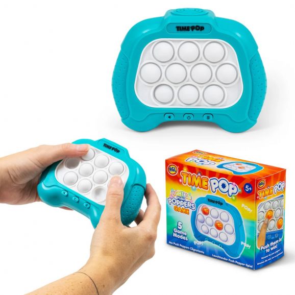 TIME POP LIGHT UP PUSH POPPER GAME BLUE