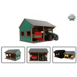 Maskinhall för 2 Bruder traktorer och redskap Kids Globe 1:16