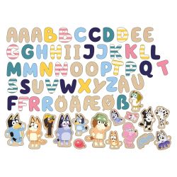 Bluey magnetbokstäver