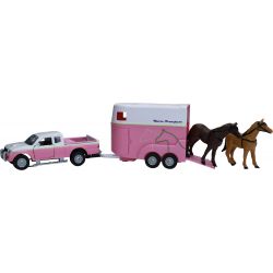 Kids Globe Mitsubishi Leksaksbil med hästsläp 2 st hästar