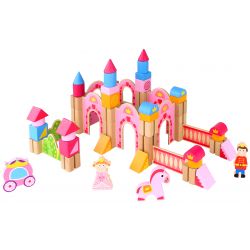 Byggklossar i trä, 60 delar, prinsessslott, Tooky Toy