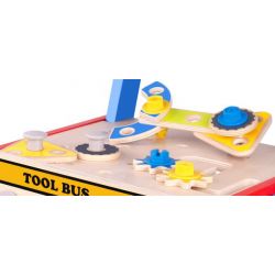 Gågavgn i trä med verktygslåda och förvaring, Tooky Toy