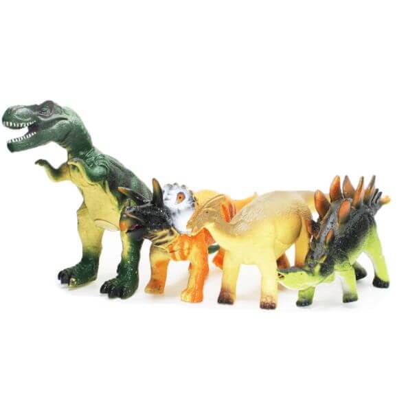 Dinosaurier mjukt gummi 4 st. 30-36 cm