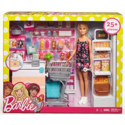 Barbie Supermarket och Docka FRP01