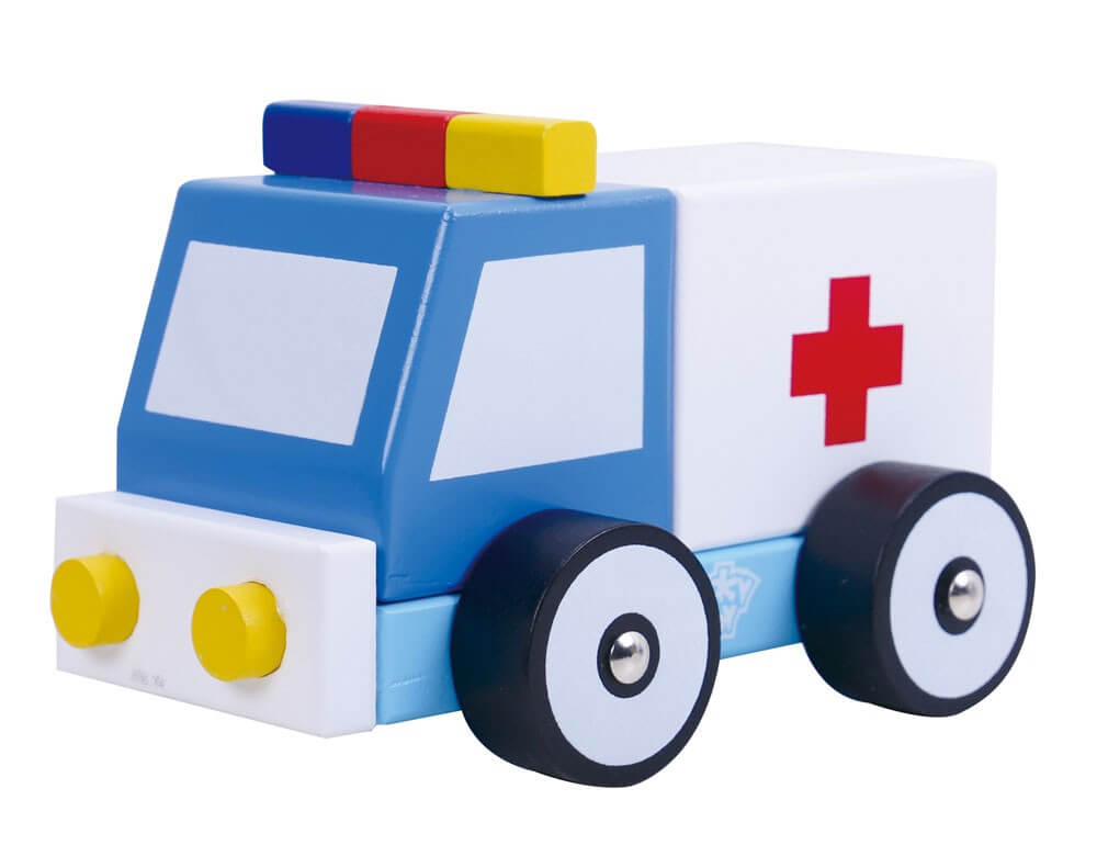 Tooky Toy Leksaksbil Ambulans i trä
