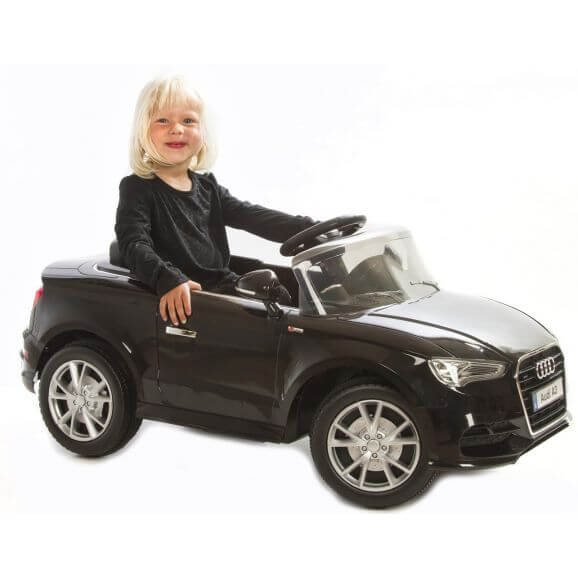 Elbil barn AUDI A3 2x12V 3 hastigheter Svart