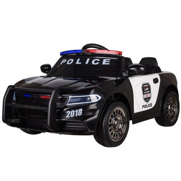 Azeno Elbil barn polisbil 12V med ljus och megafon
