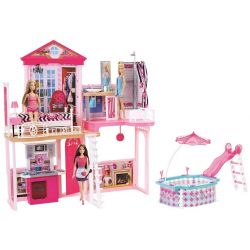 Barbie Hus med Dockor och Möbler FCK15