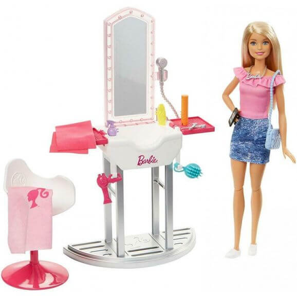 Barbie Docka och Beauty Salon Playset FJB36