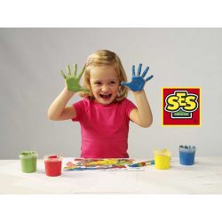 SES Fingerfärg till barn 4 x 145 ml