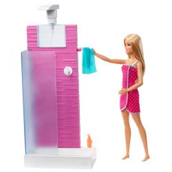 Barbie med dusch och accessoarer FXG51