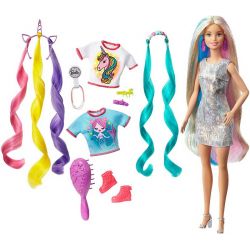 Barbie Fantasy Hair Pop Docka med tillbehör