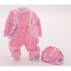 Baby Rose Dockkläder Randig Sparkdräkt till dockor 40-45 cm