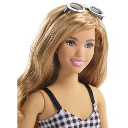 Barbiedocka Fashionistas Rutig Klänning FJF56