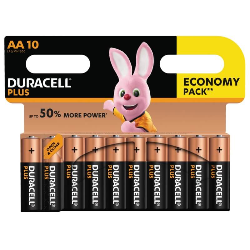 AA, Duracell Plus Power Batterier CP. 10 st.