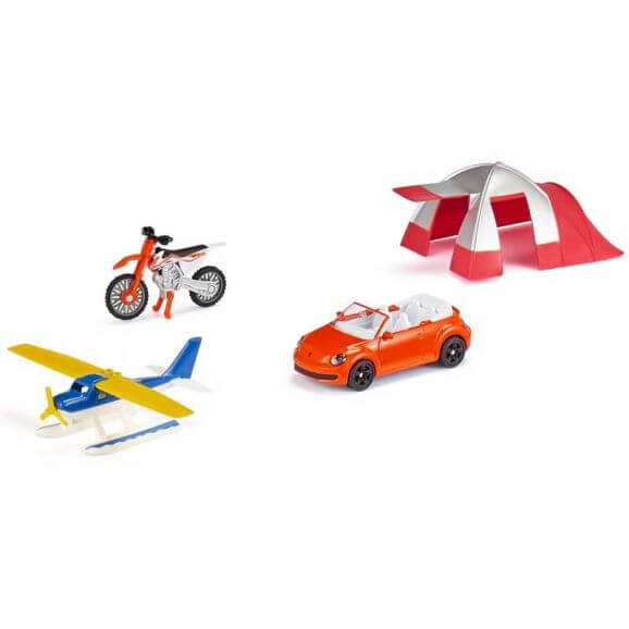 Siku Motorcykel, flygplan, bil och tält 6325