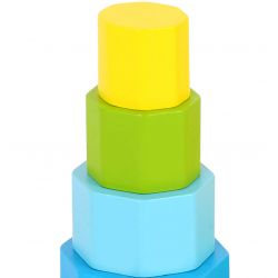 Tooky Toy Stapelleksak i trä geometriska former för barn