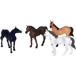 Hästar 4 st. leksaksdjur till stall Kids Globe 1:32