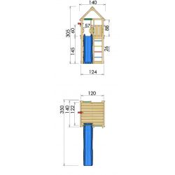 Jungle Gym Cabin lektorn komplett inkl. rutschkana