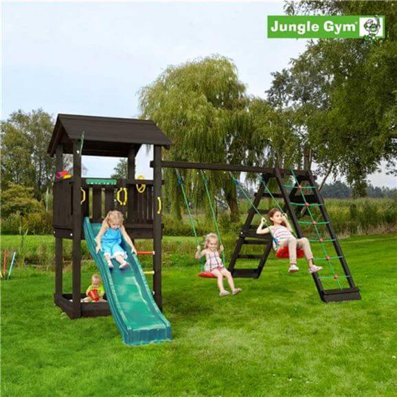 Lektorn Casa med klätterställning rutschkana, grundmålat svart Jungle Gym