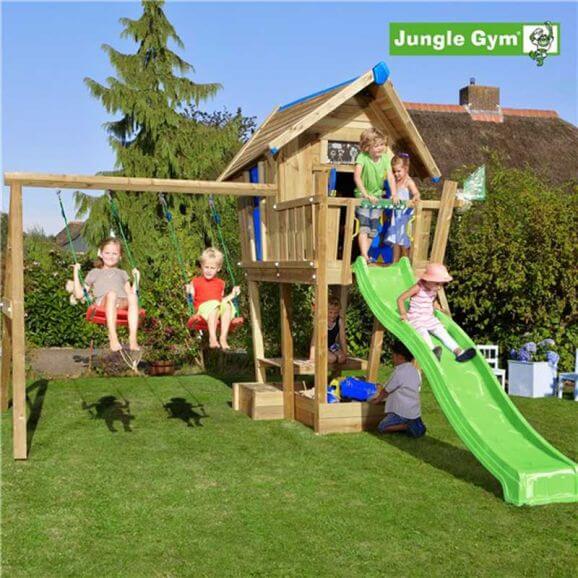 Jungle Gym Playhousetorn komplett Jungle Gym Crazy med Swing Modul X'tra och rutschkana