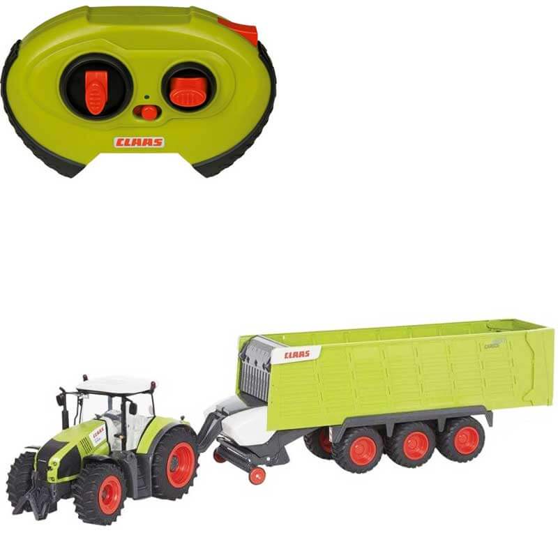 Radiostyrd Traktor CLAAS Axion 870 med Cargos 9600 vagn 1:16 - 2,4 GHz