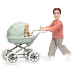 Lundby Docka med bebis och barnvagn