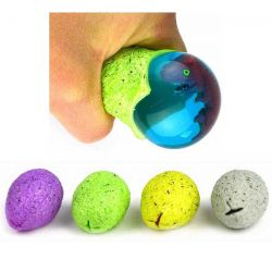 Klämboll ägg med Dinosauriefigur 6 cm