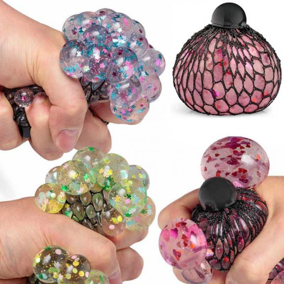 Klämboll Glitter Confetti Squishy Fidget 7 cm