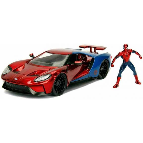 Spiderman bil med figur Ford GT 2017 1:24 Marvel 