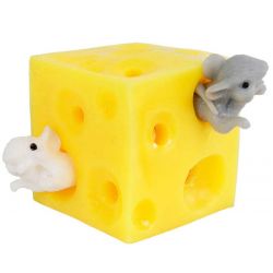 Stretchy ost med mysiga möss klämleksak fidget