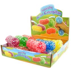 Klämlarv Squeeze Larv med mjuka pärlor Fidget 10 cm