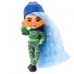 Barbie Extra Mini blått hår och mössa
