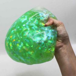 Stor Klämboll med glittriga band inuti Squeeze 15 cm